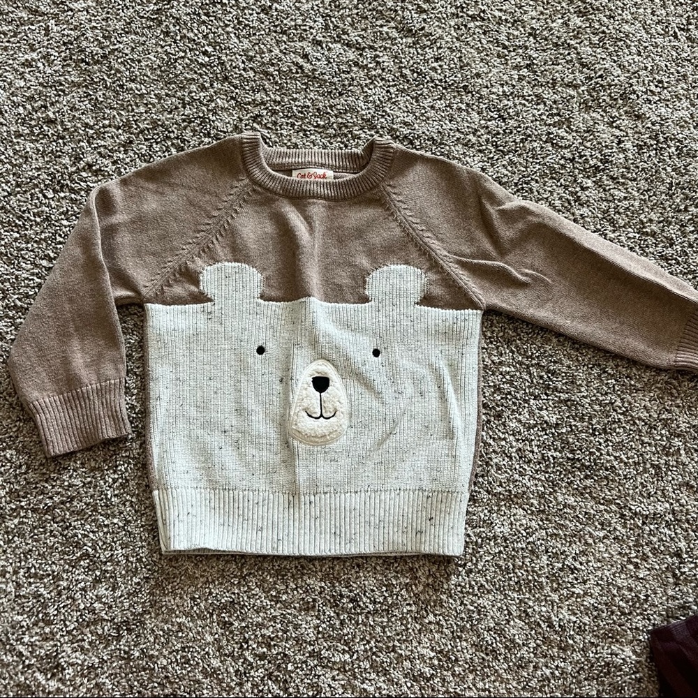 Cat & Jack bear sweater- 2T